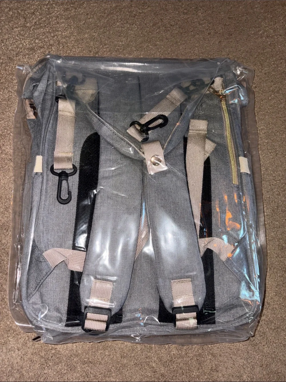 Quilted Gray Kids Diaper Backpack